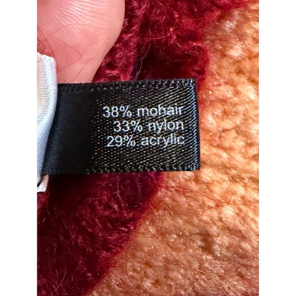 The Limited Women’s Sweater S burgundy Mohair Blend Off Shoulder Rib Knit S - Picture 5 of 8